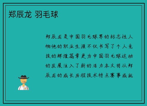 郑辰龙 羽毛球